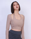 掛脖假兩件腰扣Bra Top