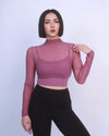 性感假兩件雲感網紗Bra Top