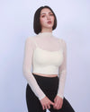 性感假兩件雲感網紗Bra Top