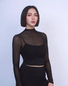 性感假兩件雲感網紗Bra Top