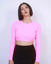 簡約美背短款長袖Bra Top