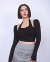 掛脖假兩件腰扣Bra Top