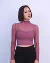 性感假兩件雲感網紗Bra Top