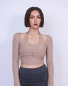 掛脖假兩件腰扣Bra Top