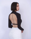 簡約美背短款長袖Bra Top