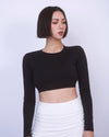 簡約美背短款長袖Bra Top