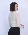 性感假兩件雲感網紗Bra Top