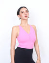 V領鈕釦美背Bra Top