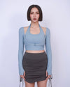 掛脖假兩件腰扣Bra Top