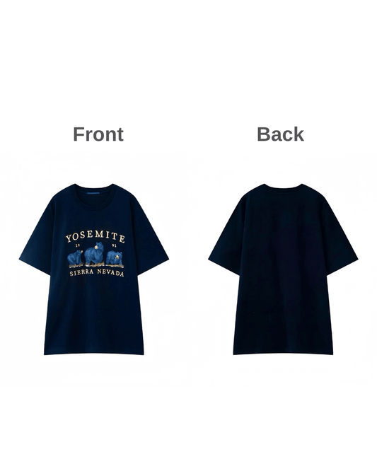 重磅刺繡小熊寬鬆棉Tee