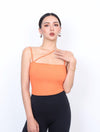 斜肩設計感細帶Bra Top