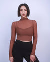 性感假兩件雲感網紗Bra Top