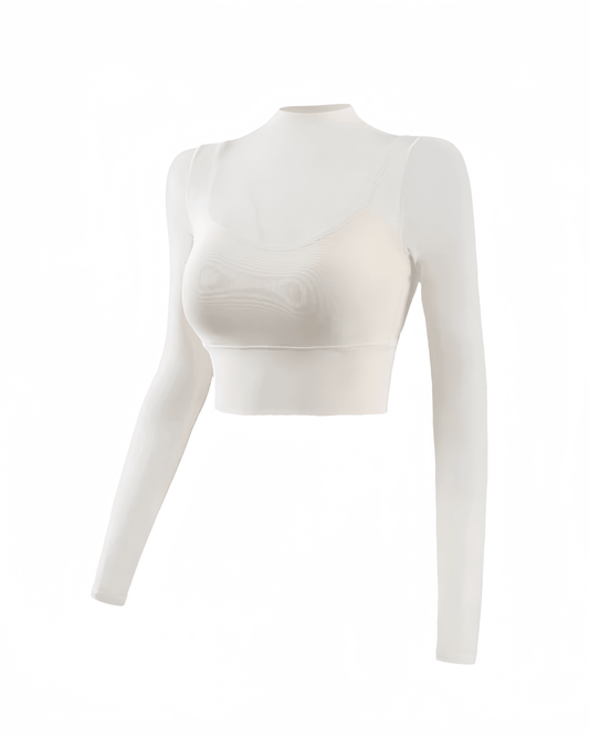 性感假兩件雲感網紗Bra Top