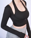 掛脖假兩件腰扣Bra Top
