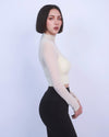 性感假兩件雲感網紗Bra Top