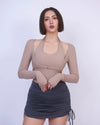 掛脖假兩件腰扣Bra Top