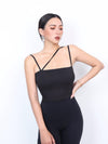 斜肩設計感細帶Bra Top