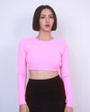 簡約美背短款長袖Bra Top