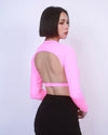 簡約美背短款長袖Bra Top