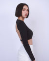 簡約美背短款長袖Bra Top