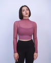 性感假兩件雲感網紗Bra Top