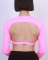 簡約美背短款長袖Bra Top